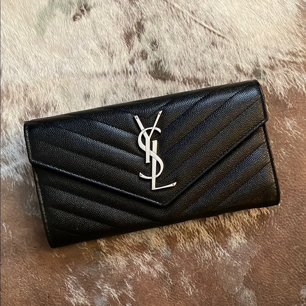 Saint Laurent Black Leather Wallet